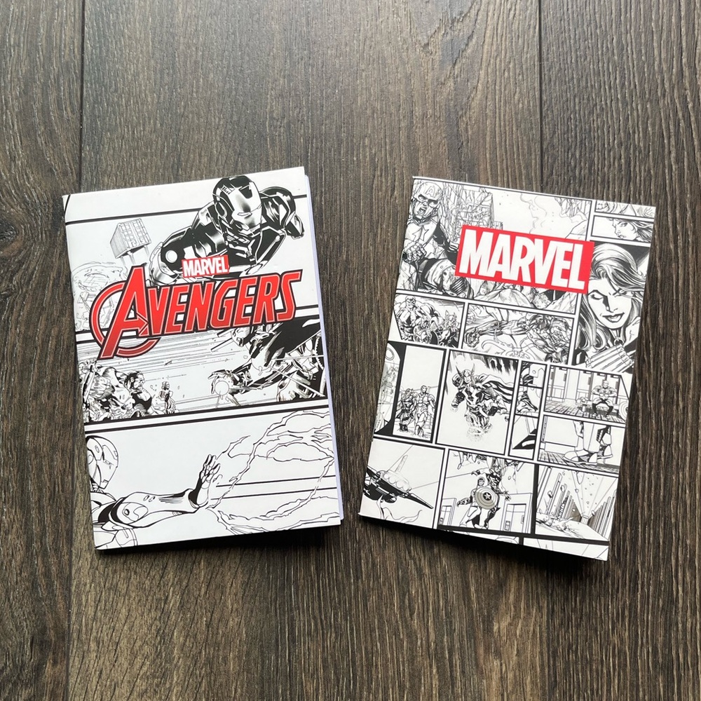 Two Mini Marvel Avengers Notebooks